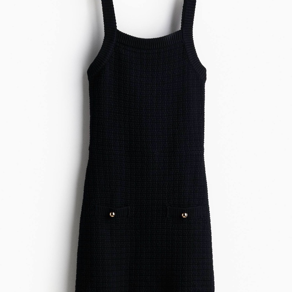 NEW - H&M XS Knit Mini Dress w/ Gold Button Detail – NWT